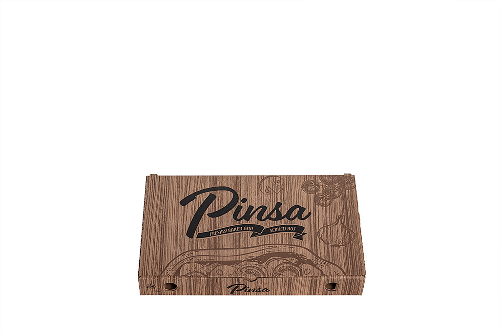 Pinsakarton, Pizzakarton, "Pinsa", braun, 23 x 38 x 5 cm